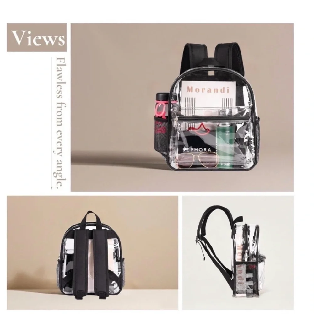 Clear Backpack with Black Accents